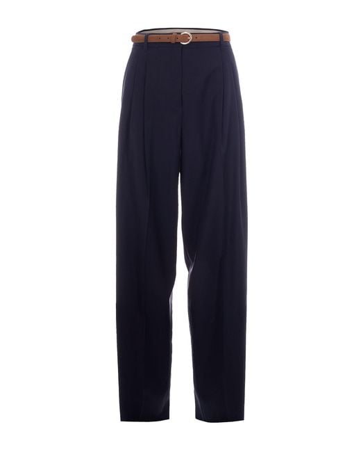 Max Mara Blue Elegantly Tailored Trousers For