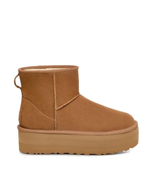 Ugg Brown W Classic Mini Platform Chestnut Ankle Boot
