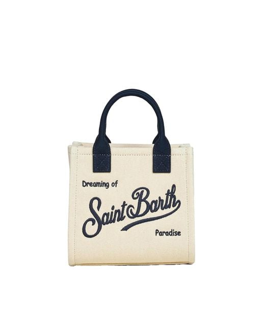 Mc2 Saint Barth White Borsa Vanity Mini Canvas