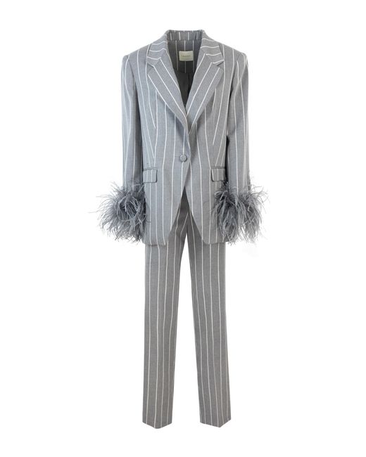 The Archivia Gray Tailleur Pearl Gessato