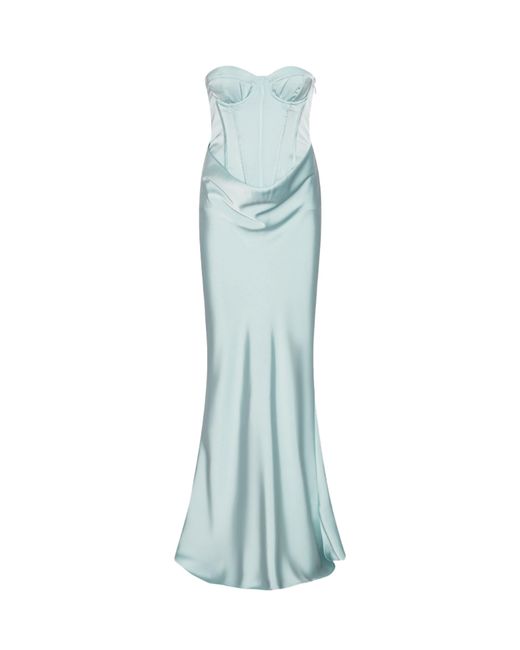 ROTATE BIRGER CHRISTENSEN Blue Plein Air Corset Dress