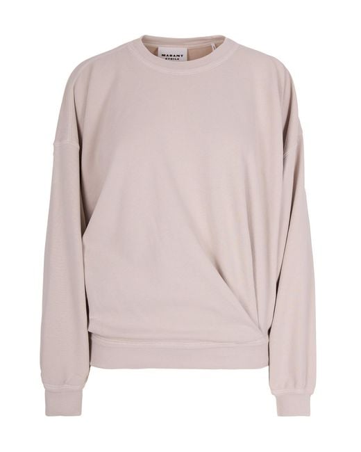 Isabel Marant Pink Draped Cotton Sweatshirt With Pleated Detailing
