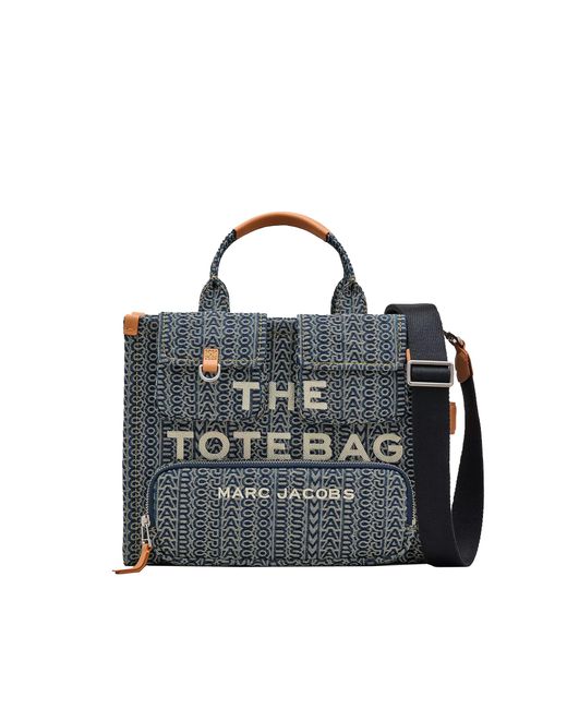 Marc Jacobs Blue Borsa Tote The Cargo Monogram Denim Medium