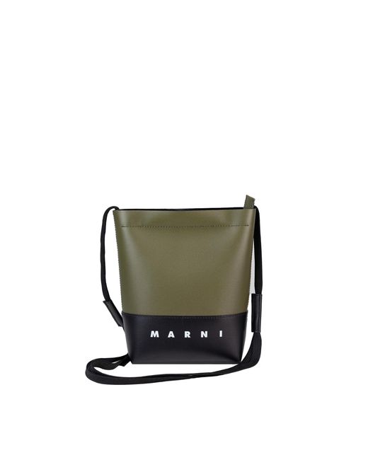 Marni Green Borsa A Tracolla Con Logo Colorblock for men
