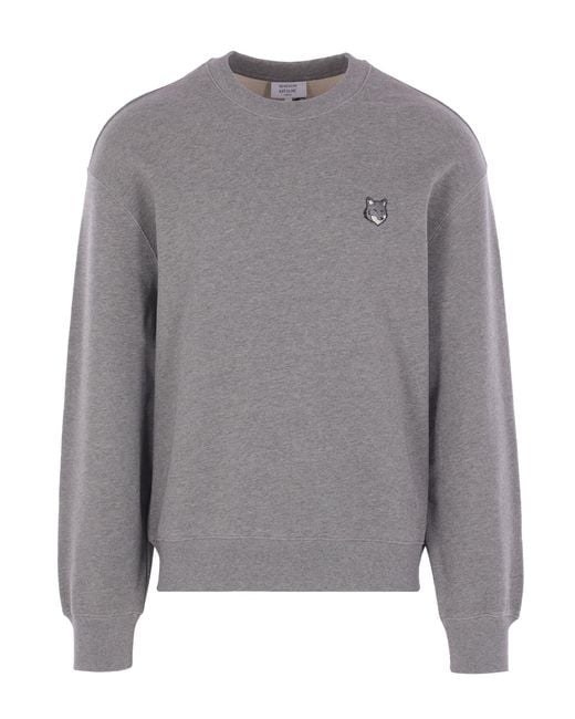 Maison Kitsuné Gray Sweatshirt Fox Head Medium for men