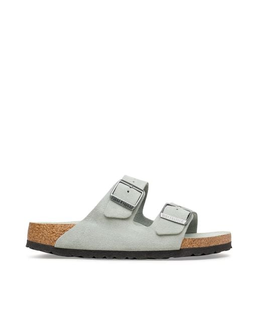 Birkenstock White Sandals Arizona Pure Sage
