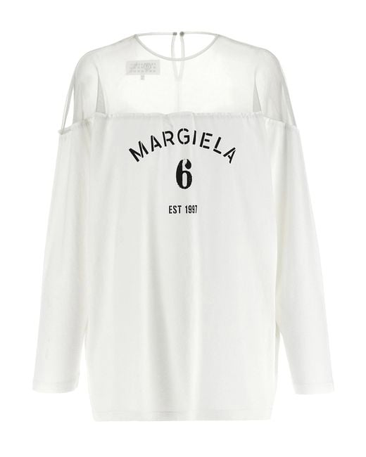 MM6 by Maison Margiela White Maglia Inserto Off