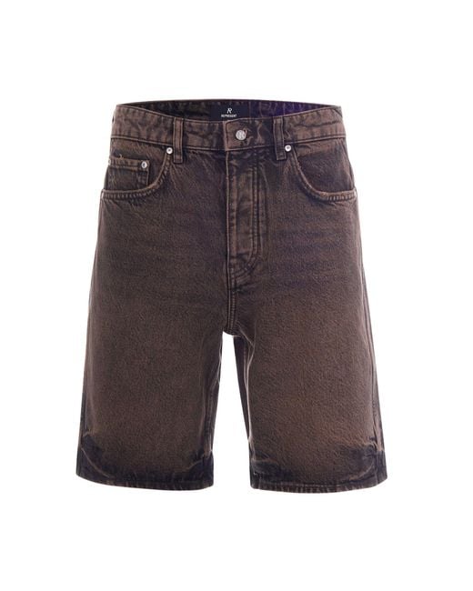 Represent Gray Denim Bermuda Shorts for men