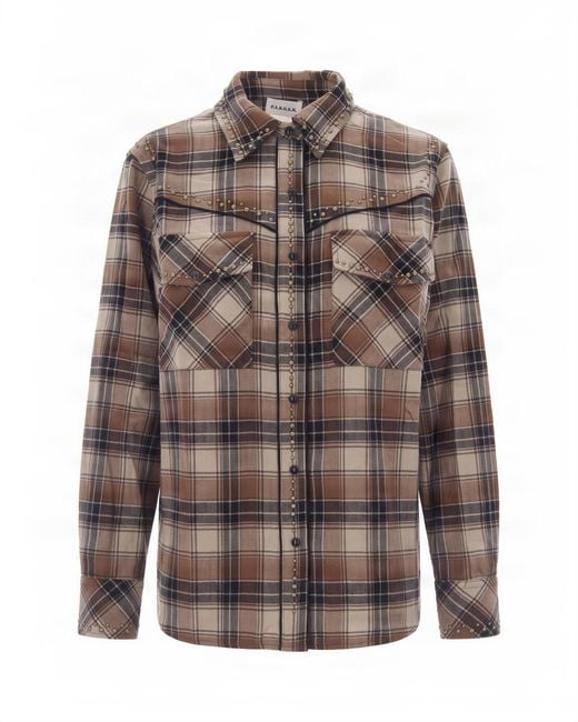P.A.R.O.S.H. Brown Camicia Check Marrone