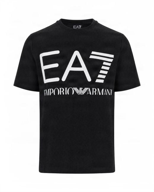 EA7 Black Crew Neck T-Shirt for men