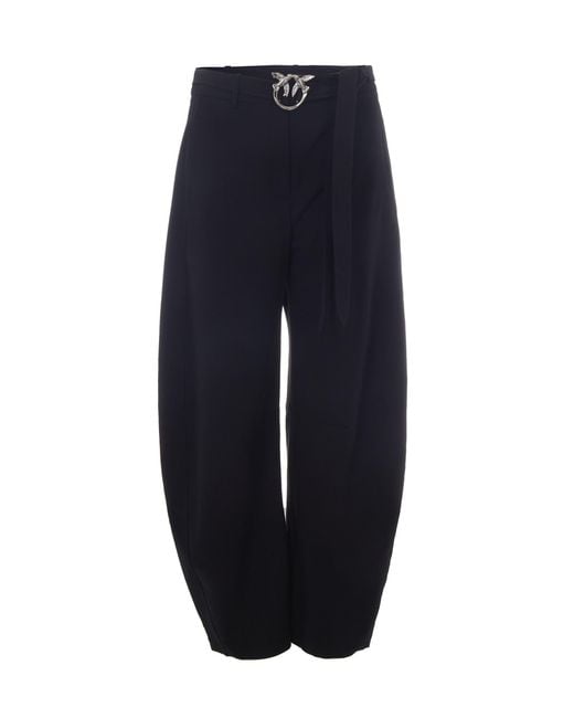 Pinko Blue Tailored Trousers With Stretch Blend