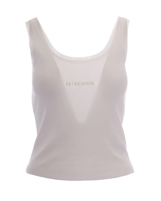 Patrizia Pepe White Sleeveless Top
