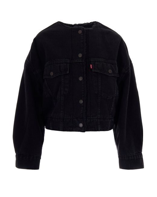Levi's Black Giubbino Trucker Crop Slight Night
