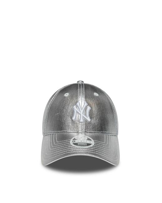 KTZ Gray Cappellino 9Forty New York Yankees Mlb Metallic Argento