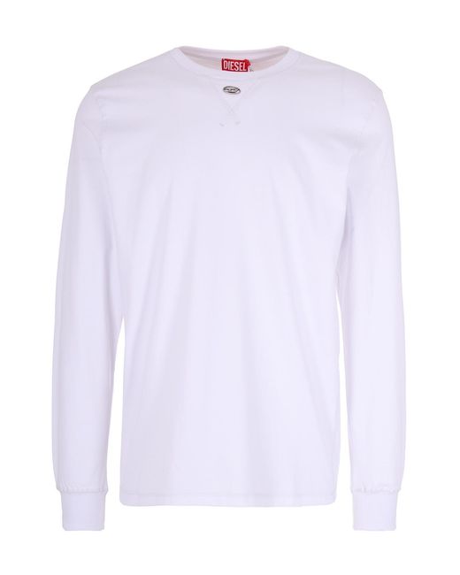 DIESEL White Long-Sleeve T-Shirt Madjust Ls Tr for men