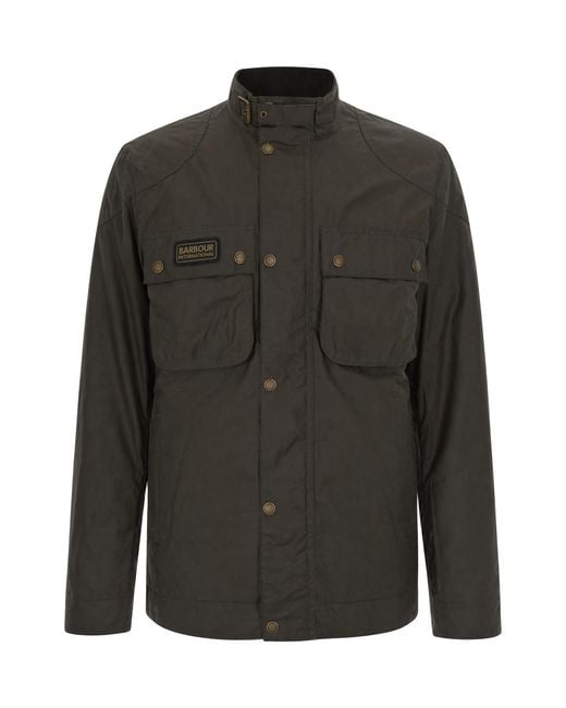 Barbour Gray Giacca Winter Merton Wax Night for men