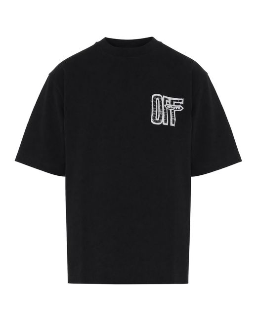 Off-White c/o Virgil Abloh Black T-Shirt Stampa Logo for men