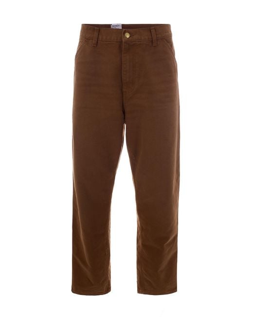 Carhartt Brown Pantalone Single Knee for men