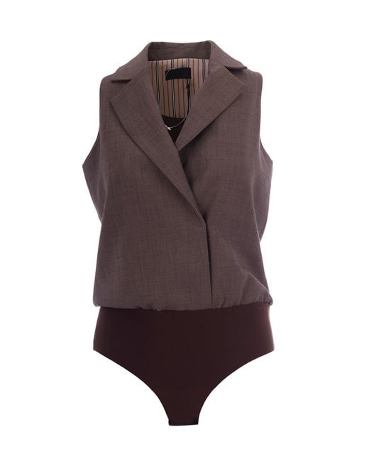 Liu Jo Brown Pepe Melange Body Gilet