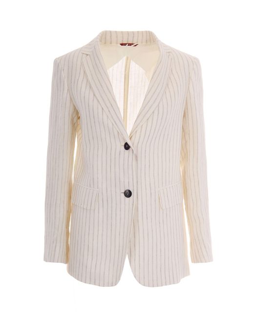 Max Mara White Linen Jacket For