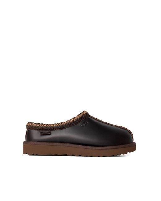 Ugg Brown Tasman Leather Slide
