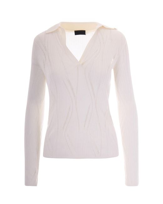 Liu Jo White Milk Patterned Sweater
