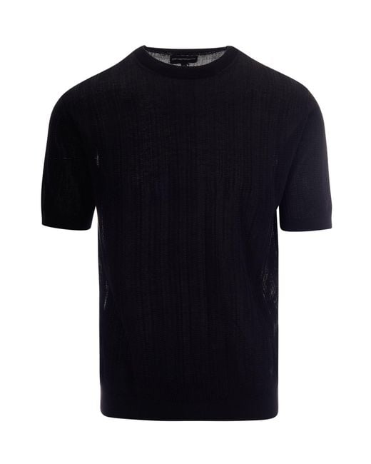Emporio Armani Black T-Shirt Girocollo for men