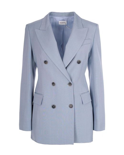 P.A.R.O.S.H. Blue Light Double-Breasted Blazer