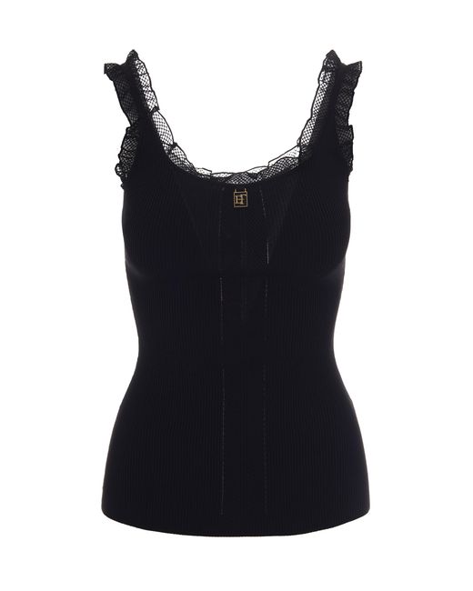 Elisabetta Franchi Black Top Tricot Nero