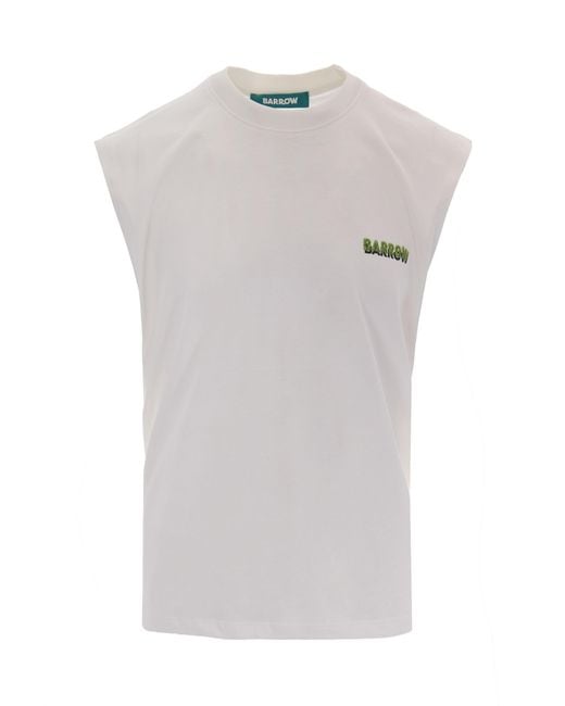 Barrow White Canotta G.O.A.T. Coconut for men