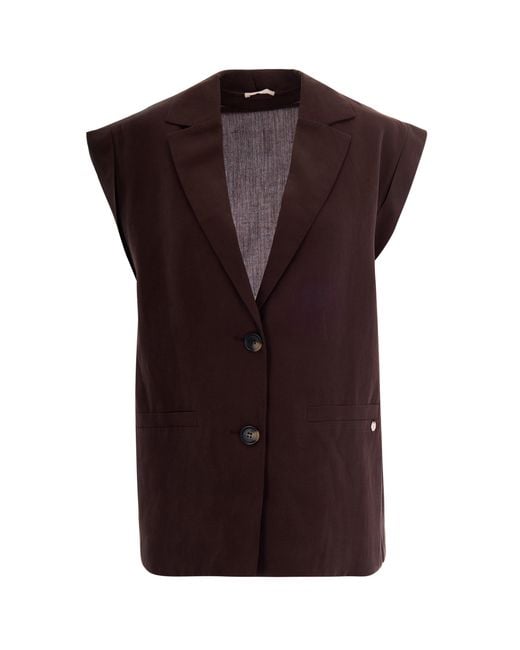 Liu Jo Purple Gilet Lyocell-Linen
