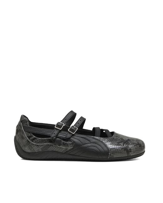 PUMA Black Ballerine Speedcat Snake Print