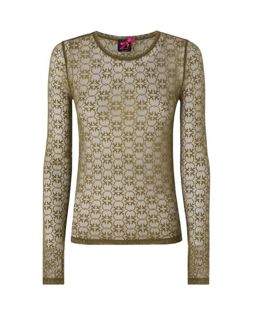 Pinko Green Top Pizzo Verde Oliva