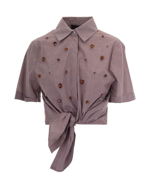 Liu Jo Purple Choco Square Gingham Shirt