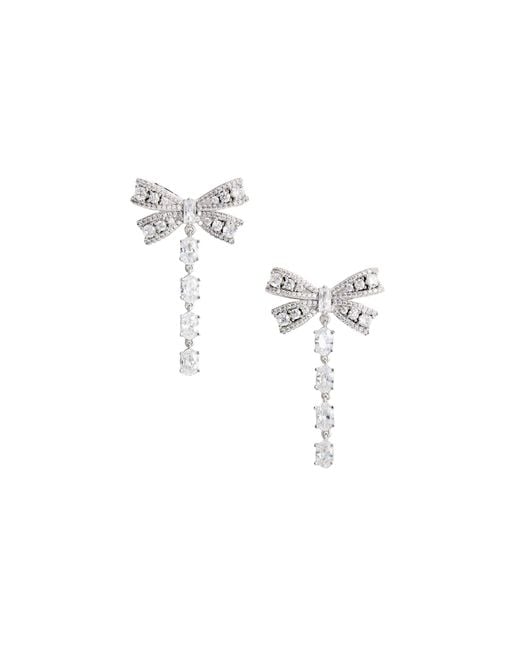 Self-Portrait White Orecchino Crystal Bow