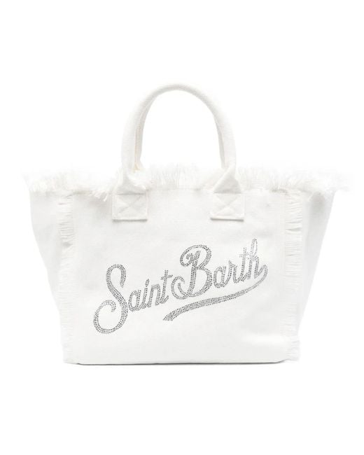Mc2 Saint Barth White Borsa Vanity Strass