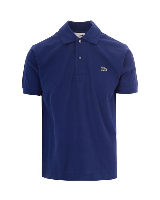 Lacoste Blue Polo Shirt Petit Piqué Cotton for men