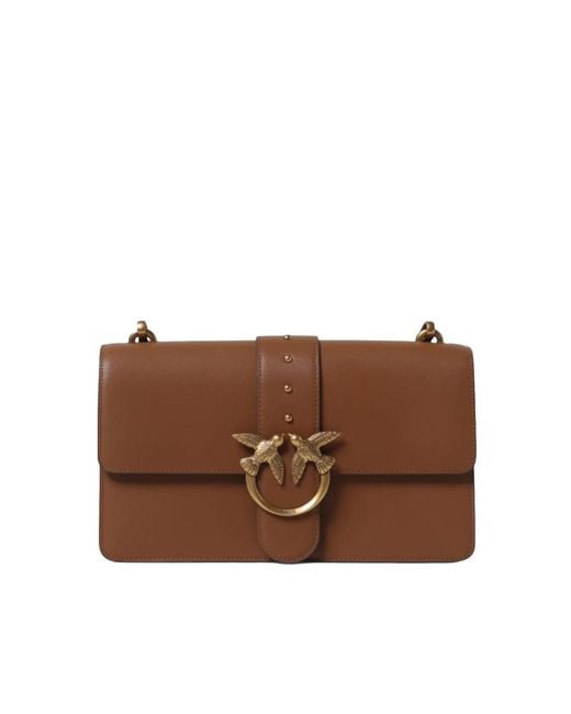 Pinko Brown Mini Chic Crossbody Bag