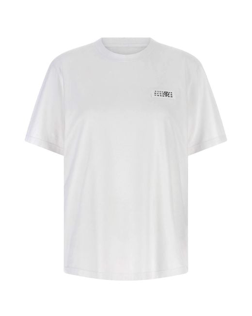 MM6 by Maison Margiela White T-Shirt Numeric Signature Optic