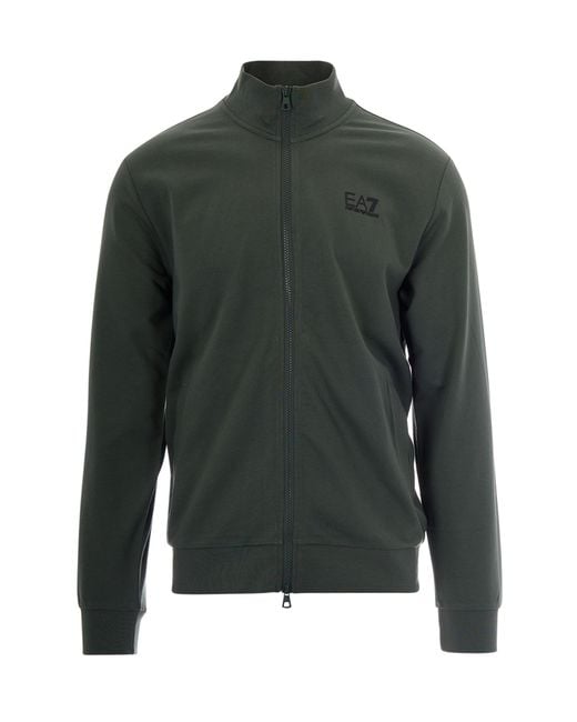 EA7 Green Zip-Up Sweatshirt for men
