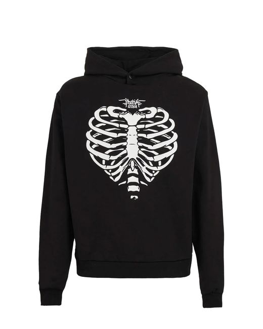 Felpa Rib Heart Nera di PHOBIA ARCHIVE in Black da Uomo