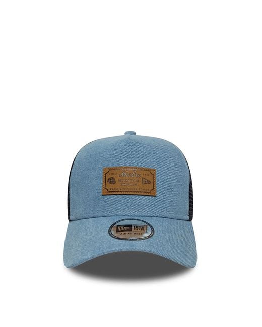 KTZ Blue Trucker Cap 9Forty A-Frame Denim for men