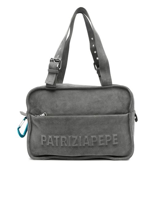 Patrizia Pepe Gray Borsa Imperfection Suede Bluish