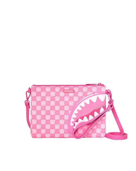 Sprayground Pink Pouch Bag Pvc Polyvinyl Chloride
