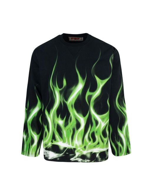 PDF CHANNEL Green T-Shirt La Flame for men