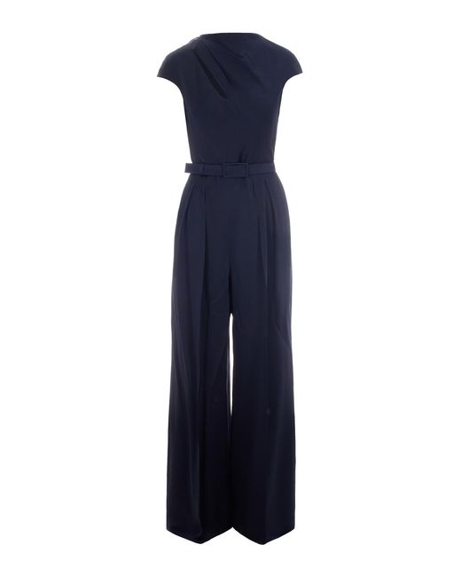 Max Mara Blue Tuta Envers Satin Blu Notte