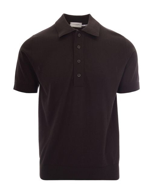 Paolo Pecora Black Polo Rasata Dark for men