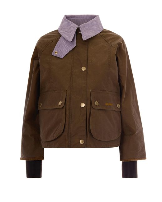 Barbour Brown Giubbino Beadnell Wax Sand/Dress/Heather Mist