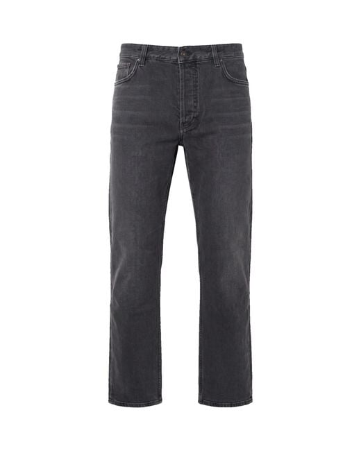 Emporio Armani Blue Straight-Leg Denim Jeans Medium Cotton Trousers for men