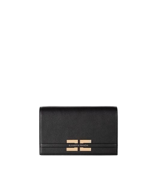 Elisabetta Franchi Black Borsa Logo Tracolla Nera